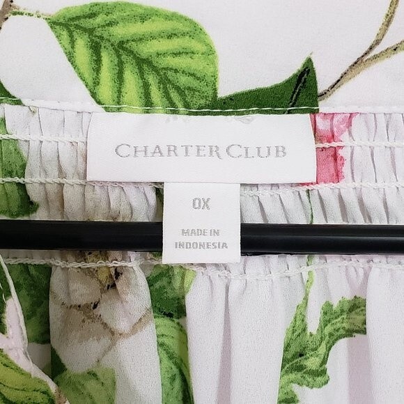 Charter Club Womens Plus Split Neck Bishop Sleeves Blouse (AH) - Picture 2 of 8